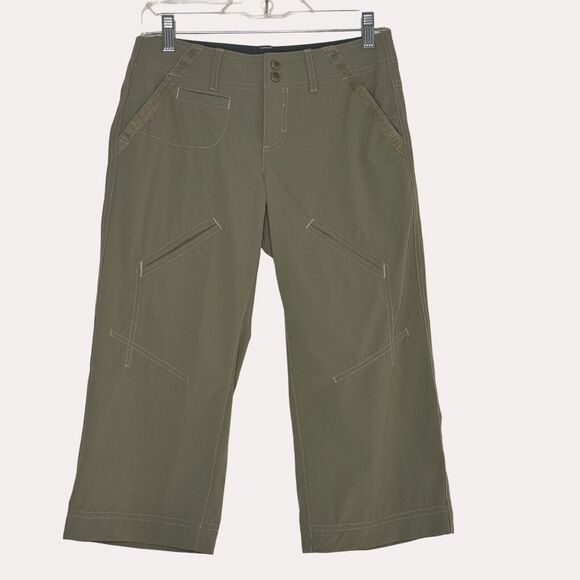 Athleta Pants - Athleta Womens Cropped Low Rise Cargo Pants Nylon Green 2 bv